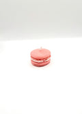 Macaron kaars sojawas rood met wit