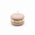 Macaron kaars sojawas bruin met geel