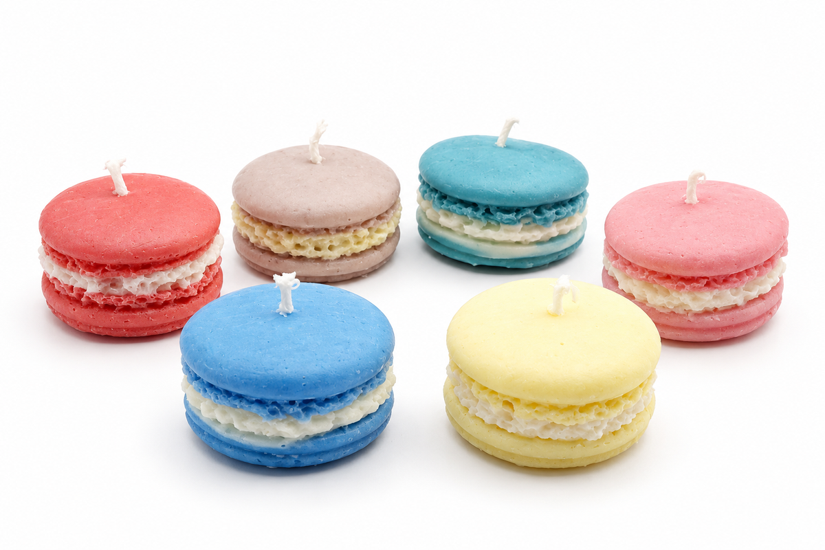 Macaron kaarsenpakket van 6 stuks